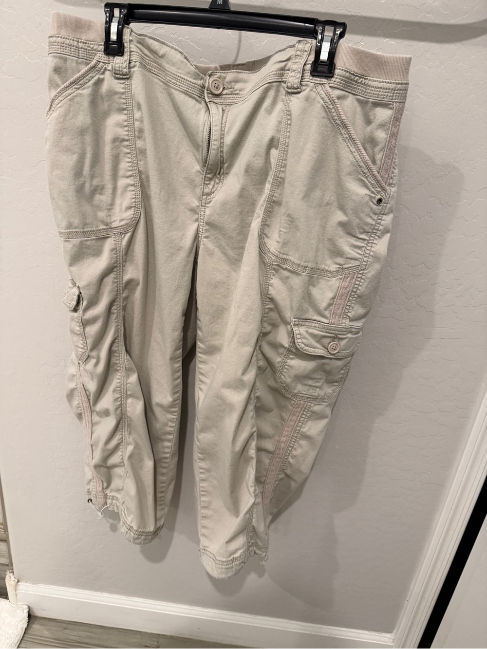 Style & Co. Light Beige Cargo Capris with Utility Pockets